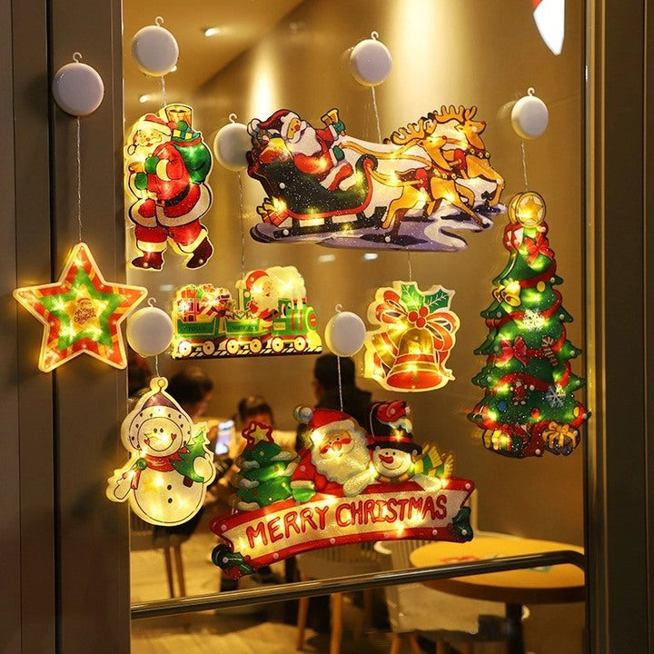 1+1 FREE | Festive Christmas Window Hanging Lights for Holiday Decor