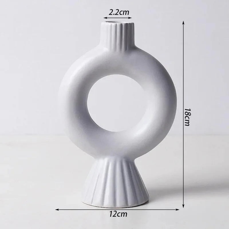 Minimalist Scandinavian Iron and Glass Candle Holder Vase