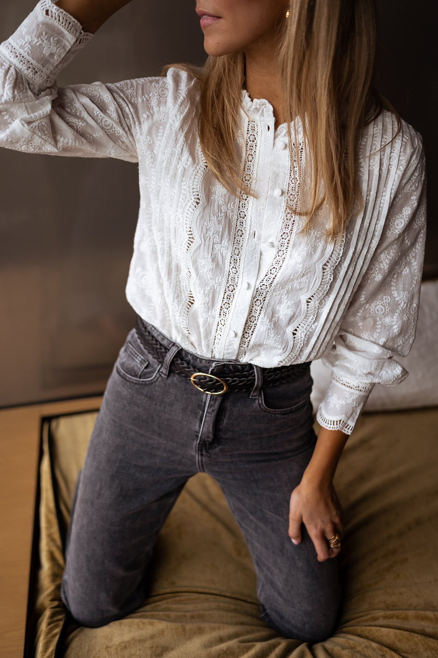 Embroidered Button-Up Shirt with Casual Chic Style