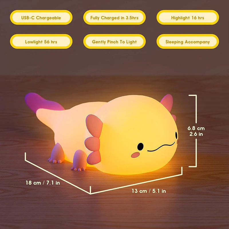 Adorable Axolotl LED Night Light for Kids Room Decor