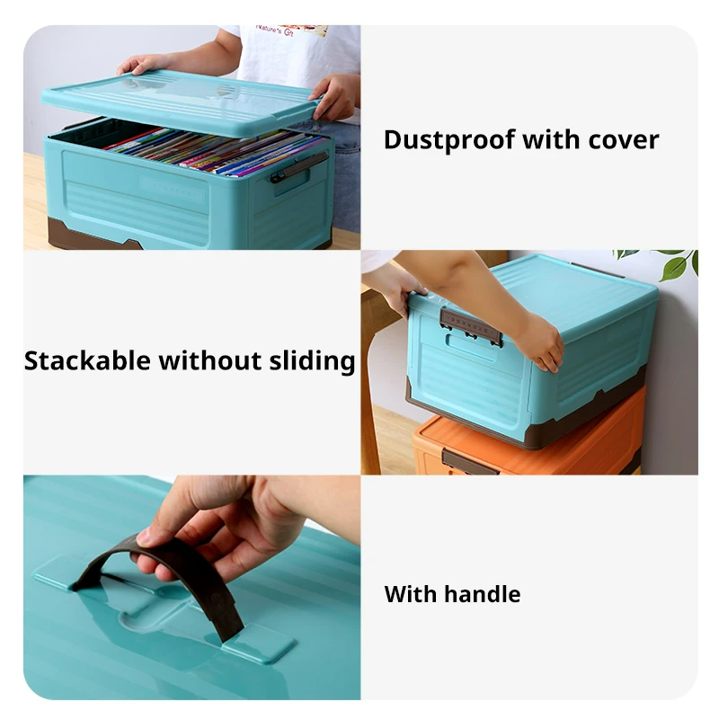 Foldable Storage Organizer Box with Lid for Home and Closet