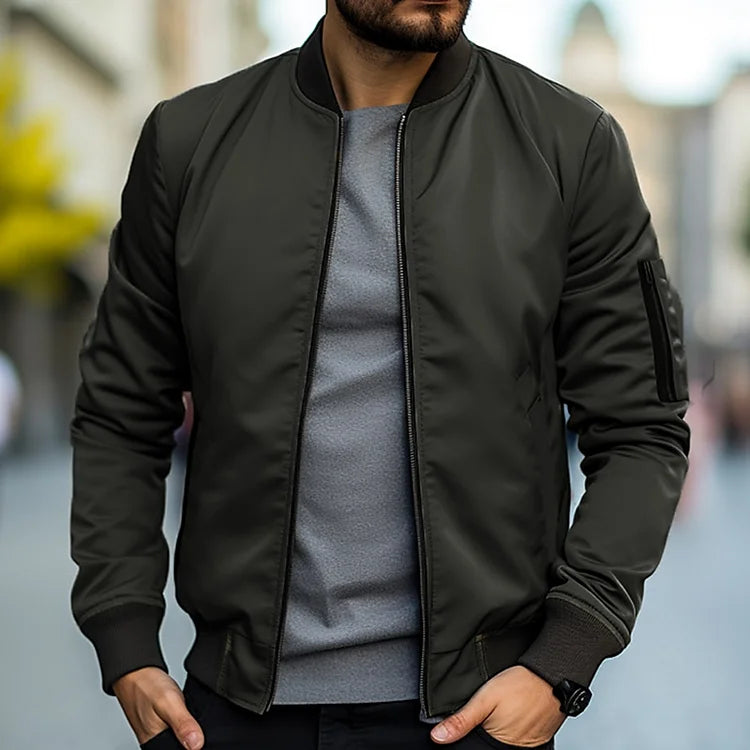Classic Warm Bomber Jacket for Casual Style