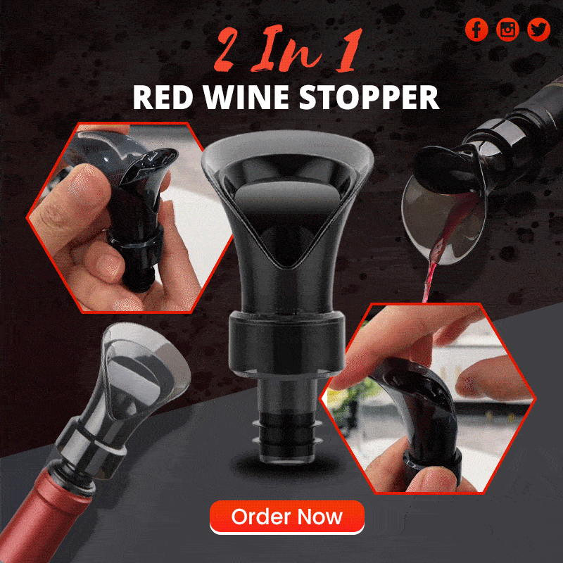 VinoSeal™ - 2-in-1 Red Wine Stopper & Pourer