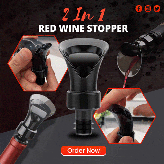 VinoSeal™ - 2-in-1 Red Wine Stopper & Pourer
