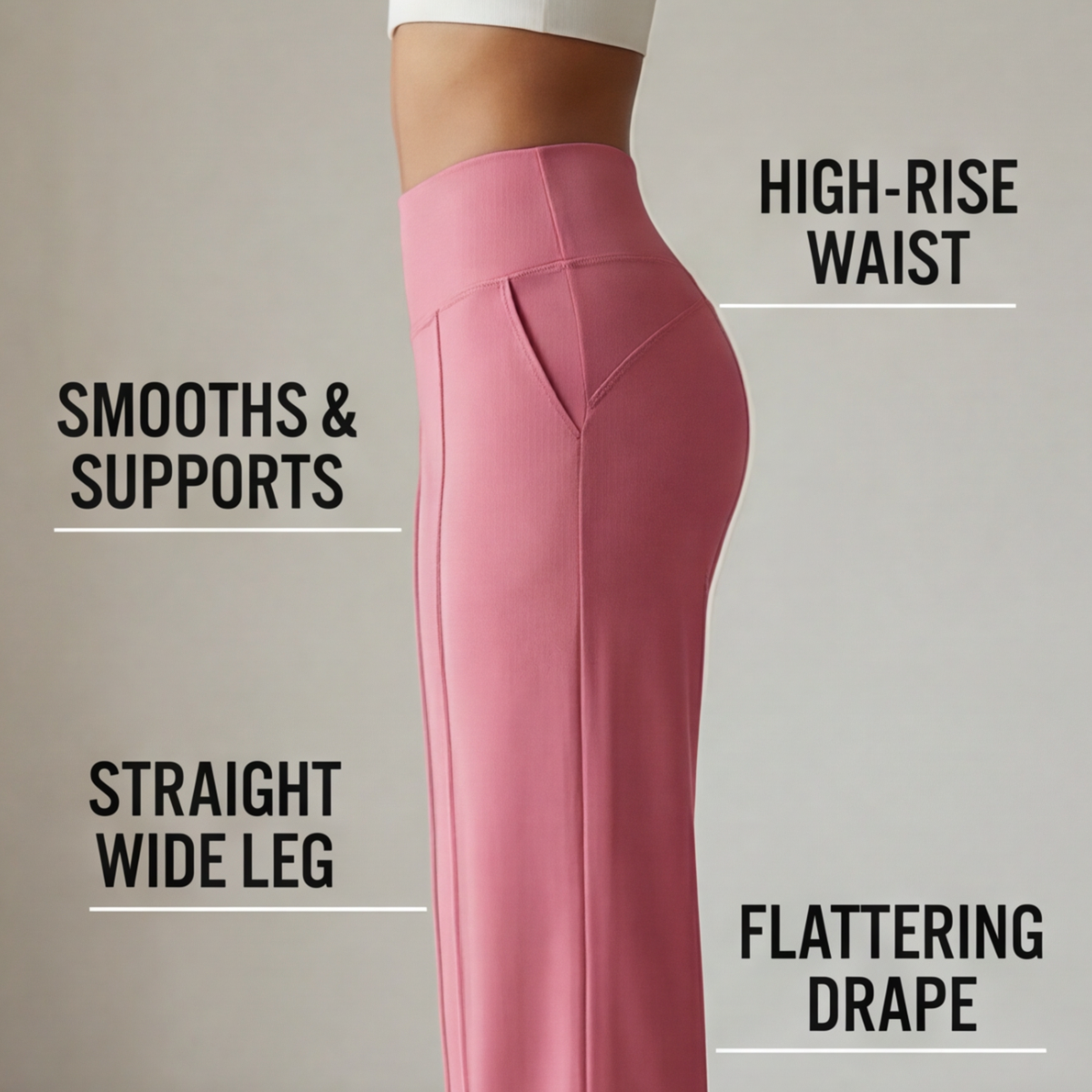 Wide Leg Yoga Pants with Crossover Waistband