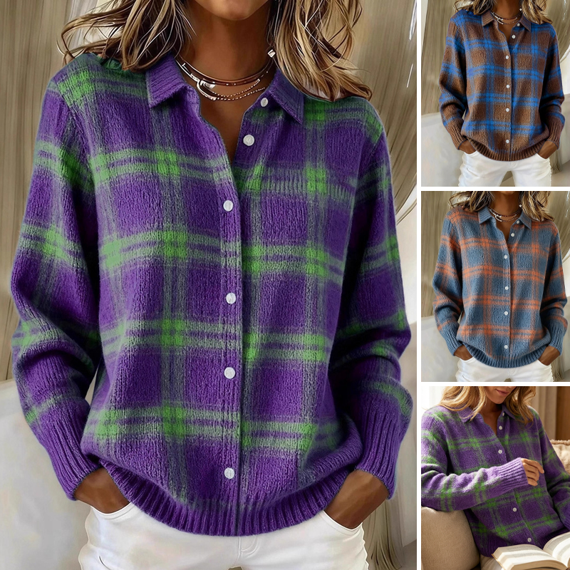Cozy Checkered Women's Sweater