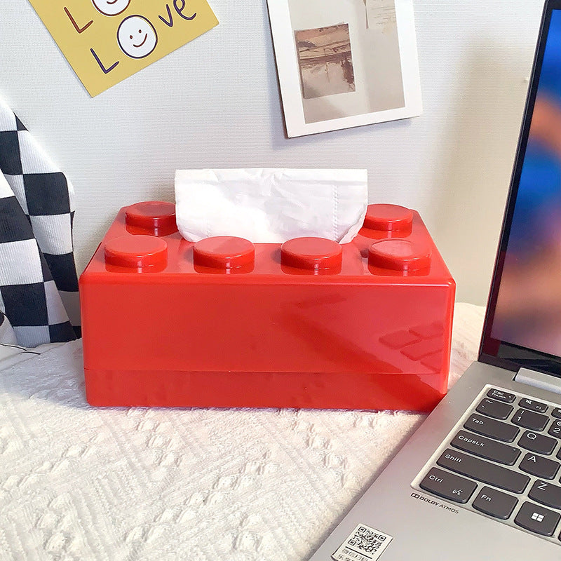 Modern Wall-Mounted Tissue Holder with Playful Block Design