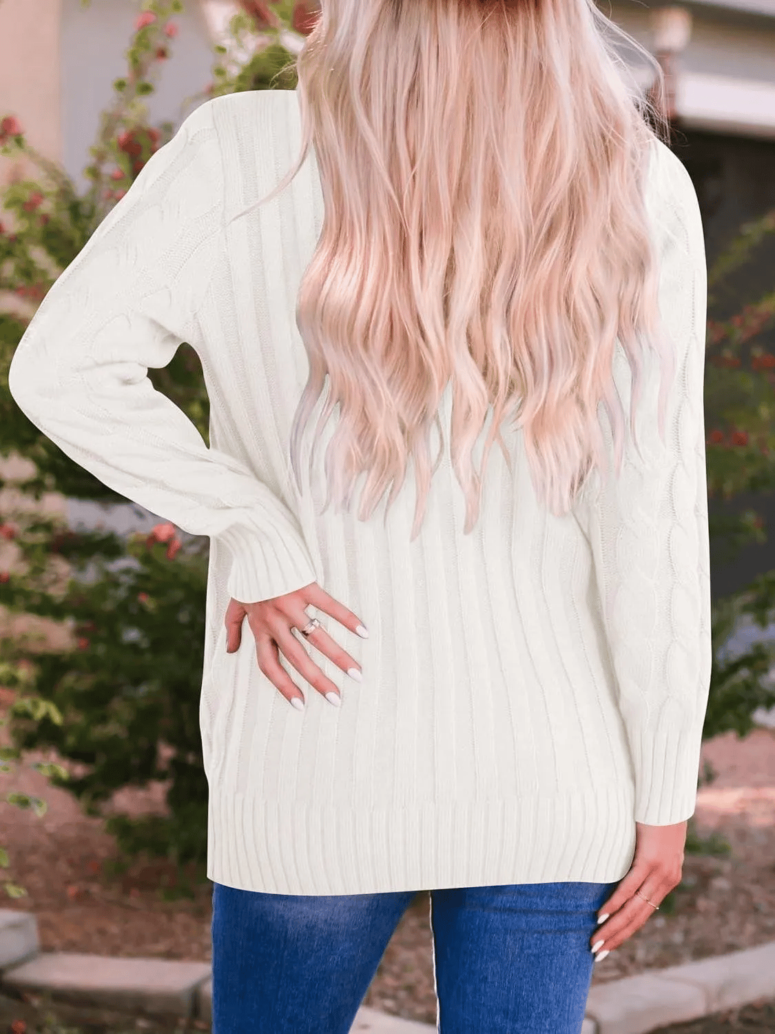 Cable Knit Open Front Cardigan