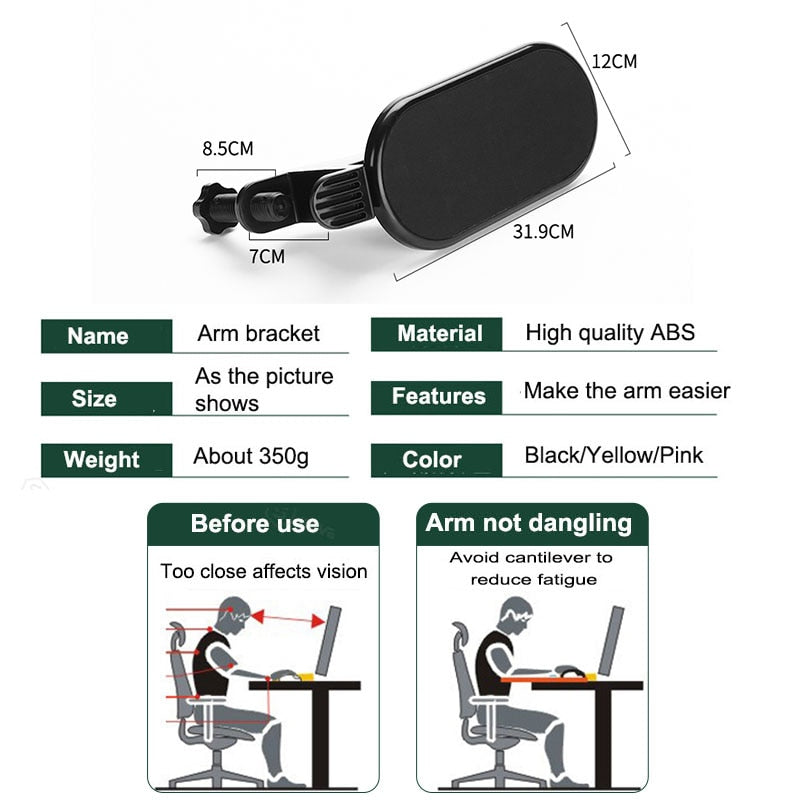 Ergonomic Adjustable Computer Armrest for Desk Comfort