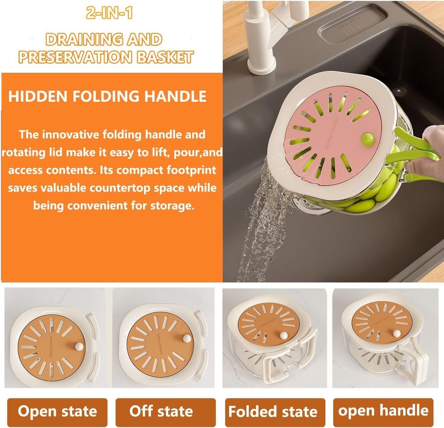 FreshNest™ - Multipurpose Fruit & Vegetable Drain Basket