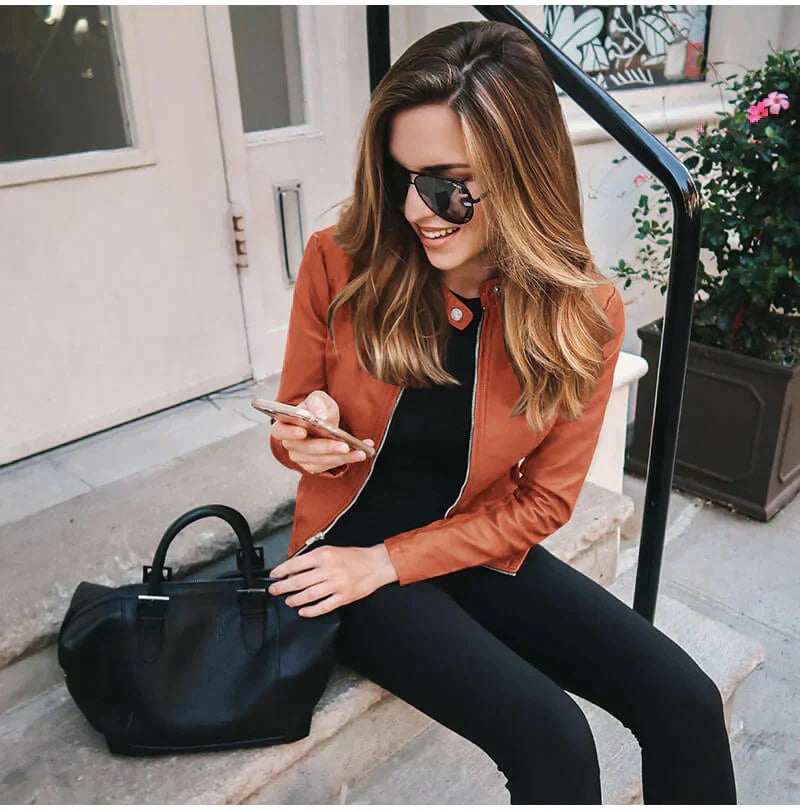 Elegant Italian Leather Biker Jacket