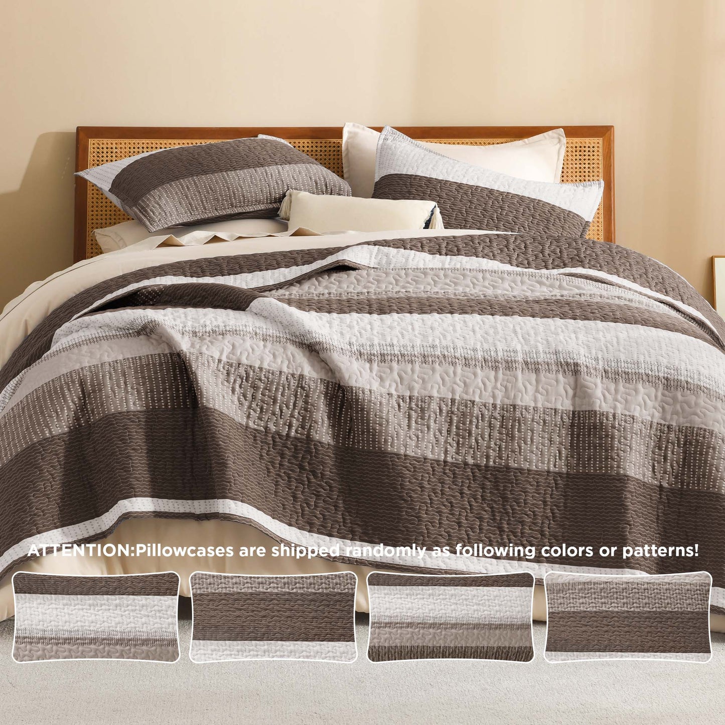 Striped Quilt Set with Cozy Cloudlike Comfort