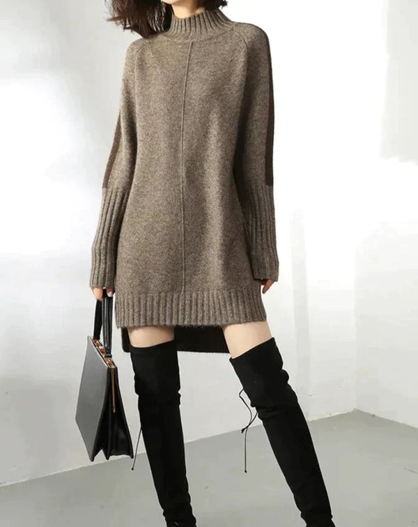 Cozy Knit Turtleneck Sweater Dress