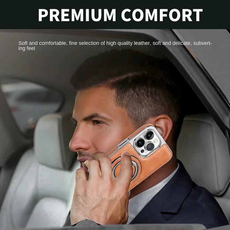 SleekGuard - Slim Leather Case with Hands-Free Magnetic Stand
