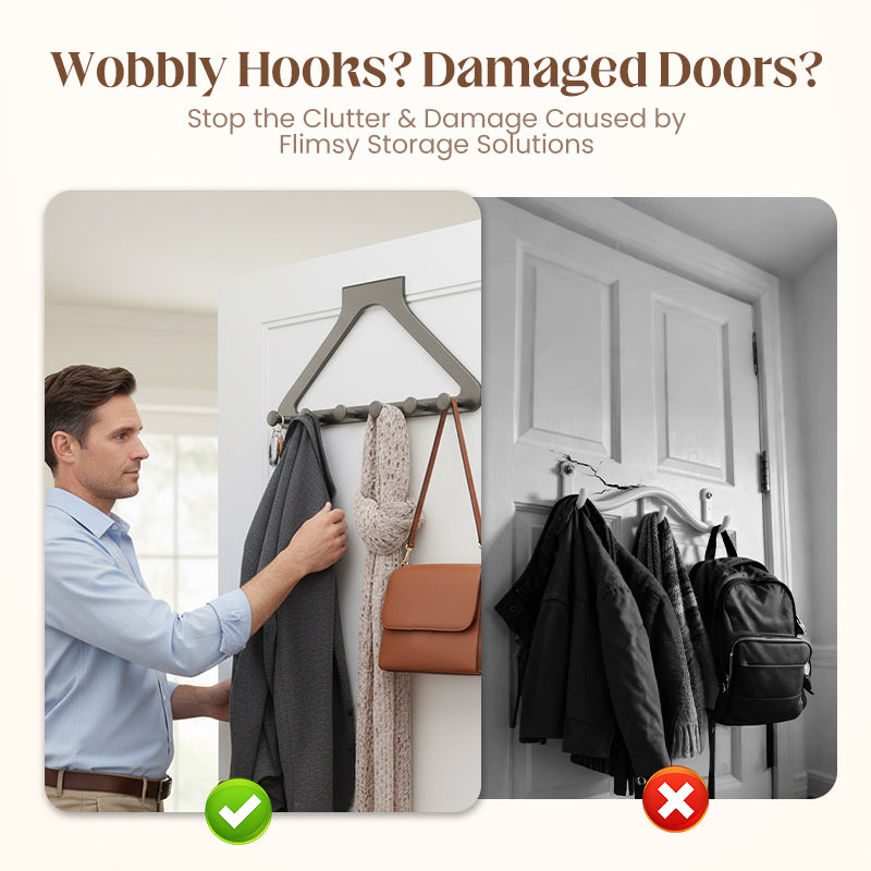 HangEase™ - Overdoor 6-Hook Organizer Rack