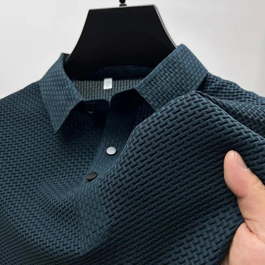 Lightweight Waffle Knit Polo Shirt