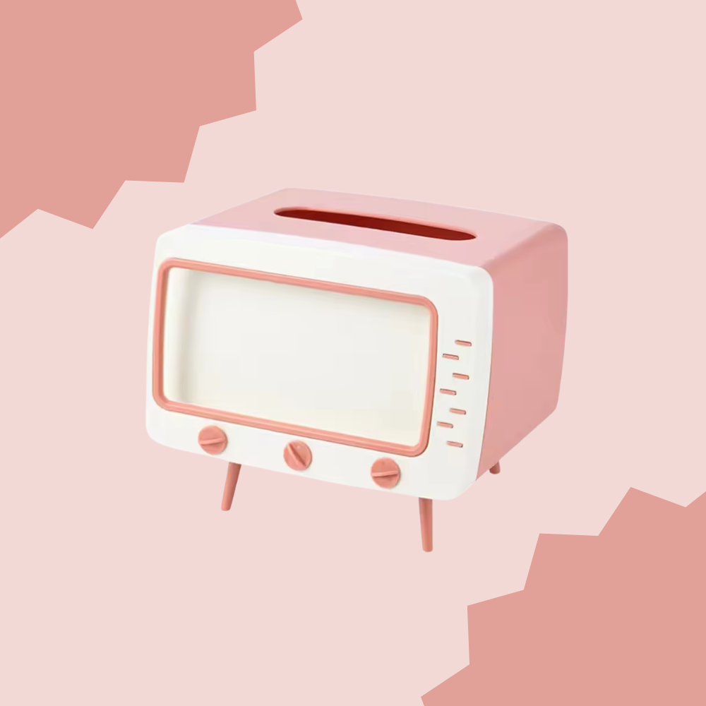 RetroView™ - 2-in-1 Tissue Box & Retro TV Phone Stand
