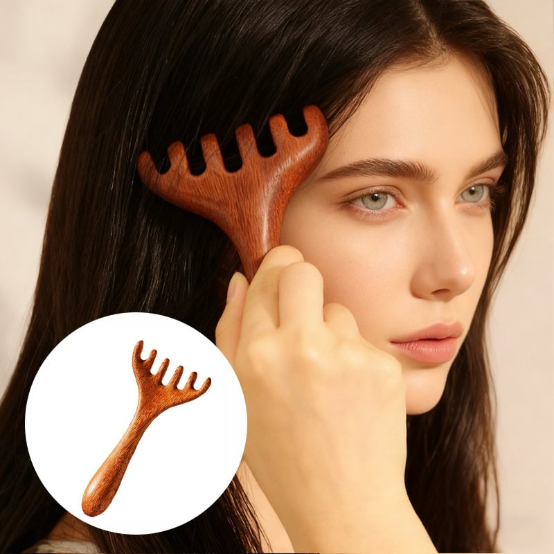 Sandalwood Meridian Comb for Relaxing Head and Neck Massage