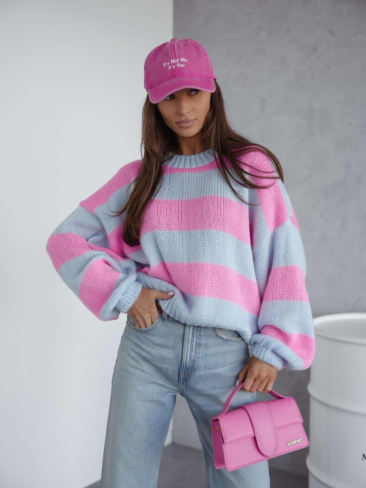 Lightweight Airy Knit Sweater with Relaxed Fit Sleeves