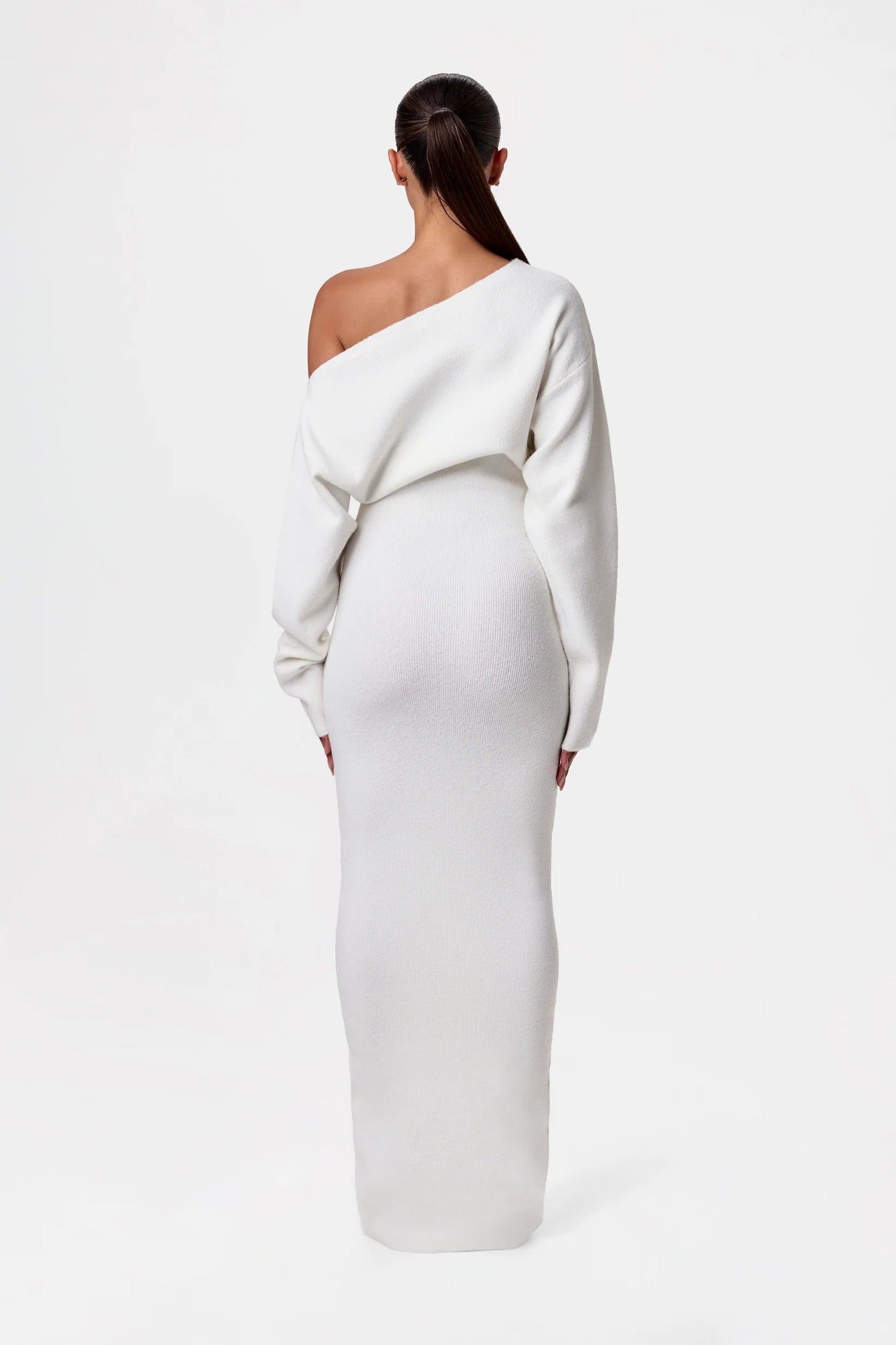 Cozy Drop-Shoulder Sweater Dress