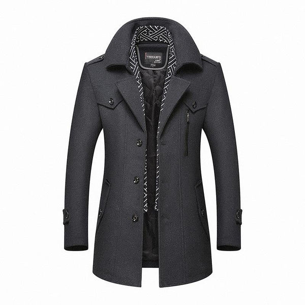 Classic Men's Virgin Wool Coat Elegance