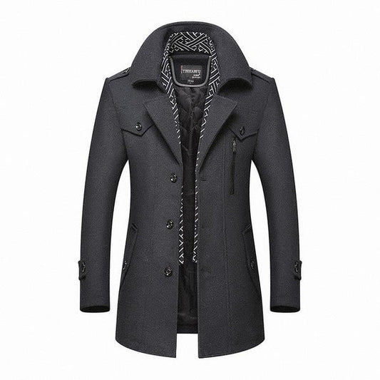 Classic Men's Virgin Wool Coat Elegance