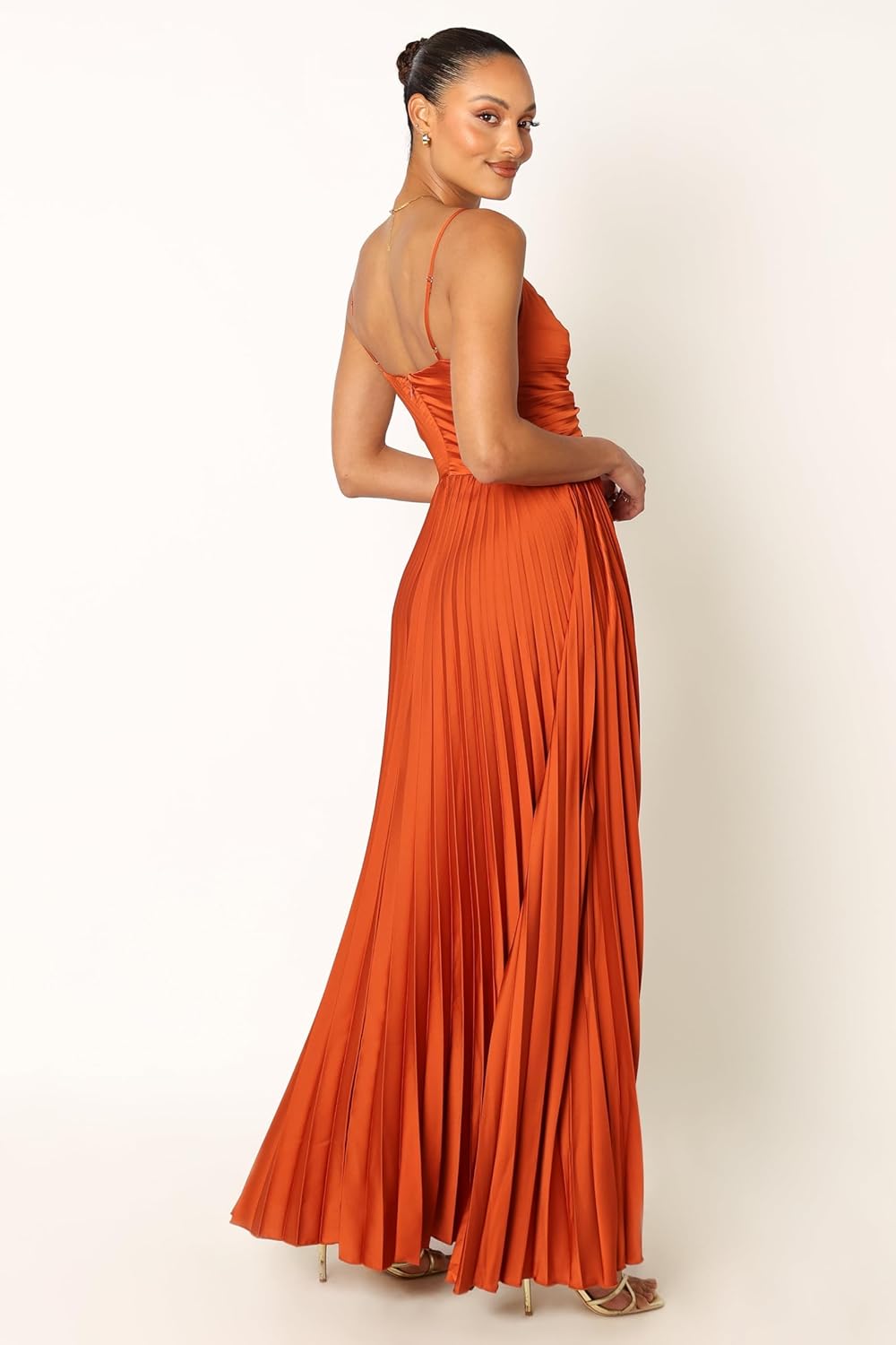 Elegant Pleated Midi Dress for Formal Occasions