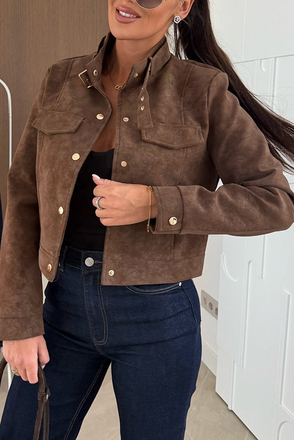 Chic Long-Sleeve Casual Button-Up Jacket