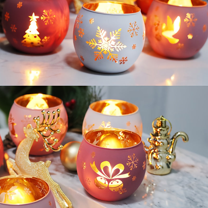 GlowHaven™ - Festive Christmas Candle Holder Set of 6