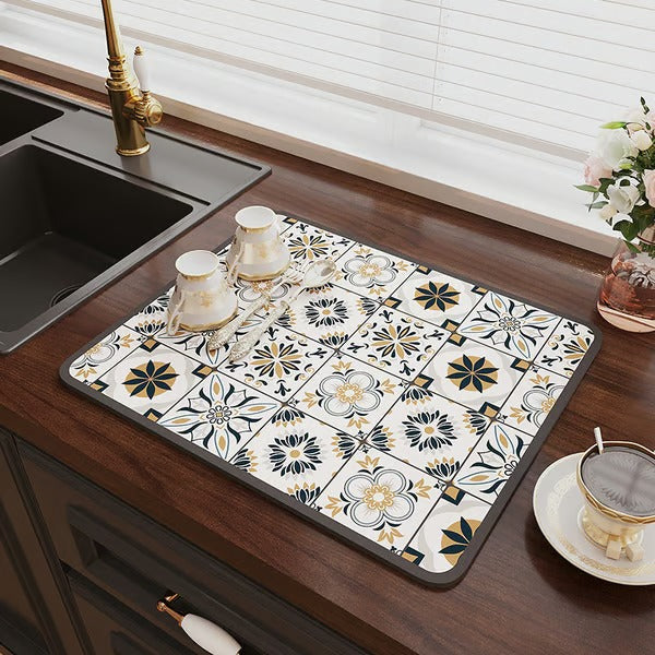Quick Dry Water Draining Mat for Kitchen and Bathroom