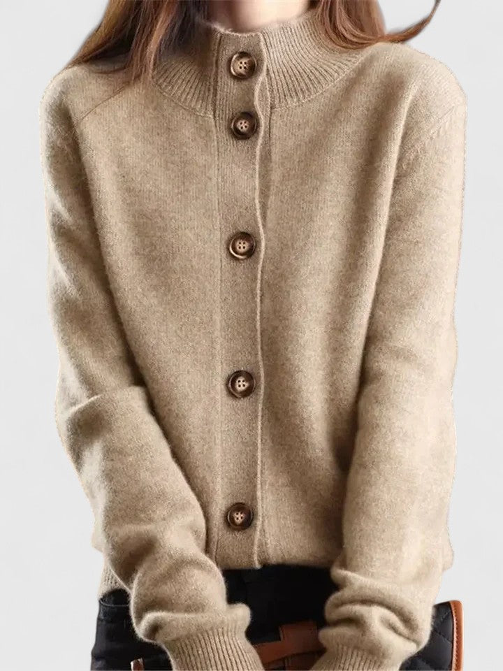 Classic Button-Up Knit Cardigan Sweater