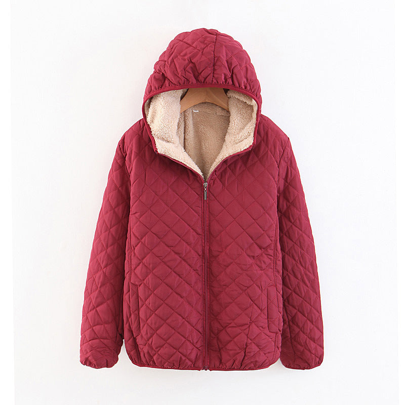 Quilted Hooded Jacket with Plush Lining