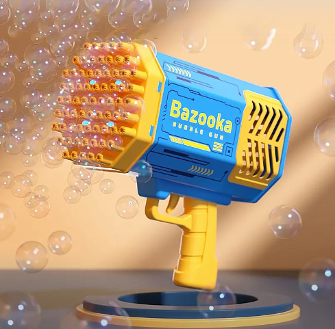 Outdoor Bubble Machine with Colorful Light Rocket Launcher Toy