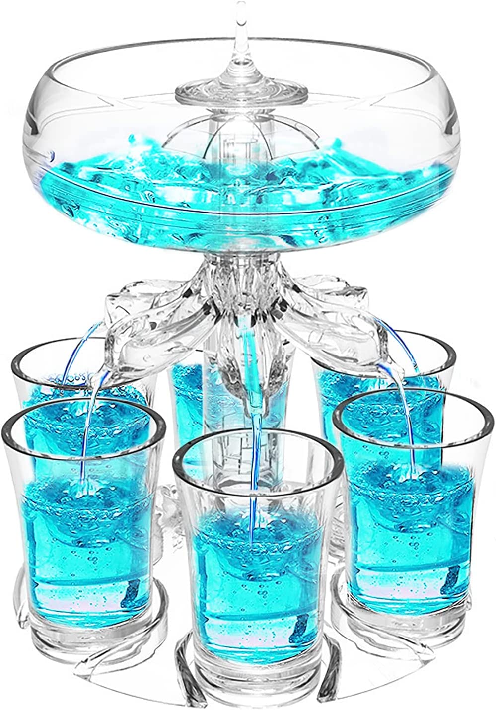 Vintage 6-Shot Glass Liquor Dispenser Bar Accessory