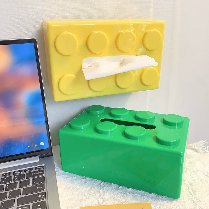 Modern Wall-Mounted Tissue Holder with Playful Block Design