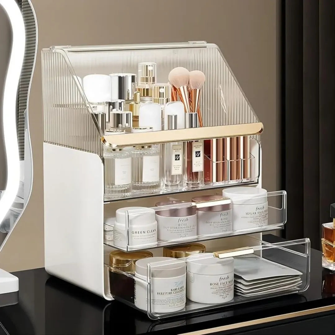 GlowEase™ - Multipurpose Dustproof Cosmetic Organizer Box