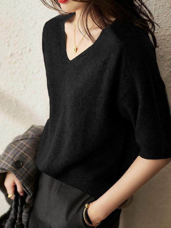 Luxury Soft Cashmere V-Neck Sweater for Women