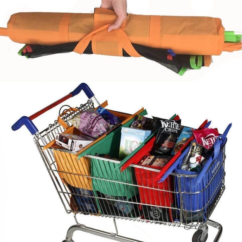 EcoTrolley™ - Intelligent Reusable Shopping Bags for Everyday Eco-Friendly Use