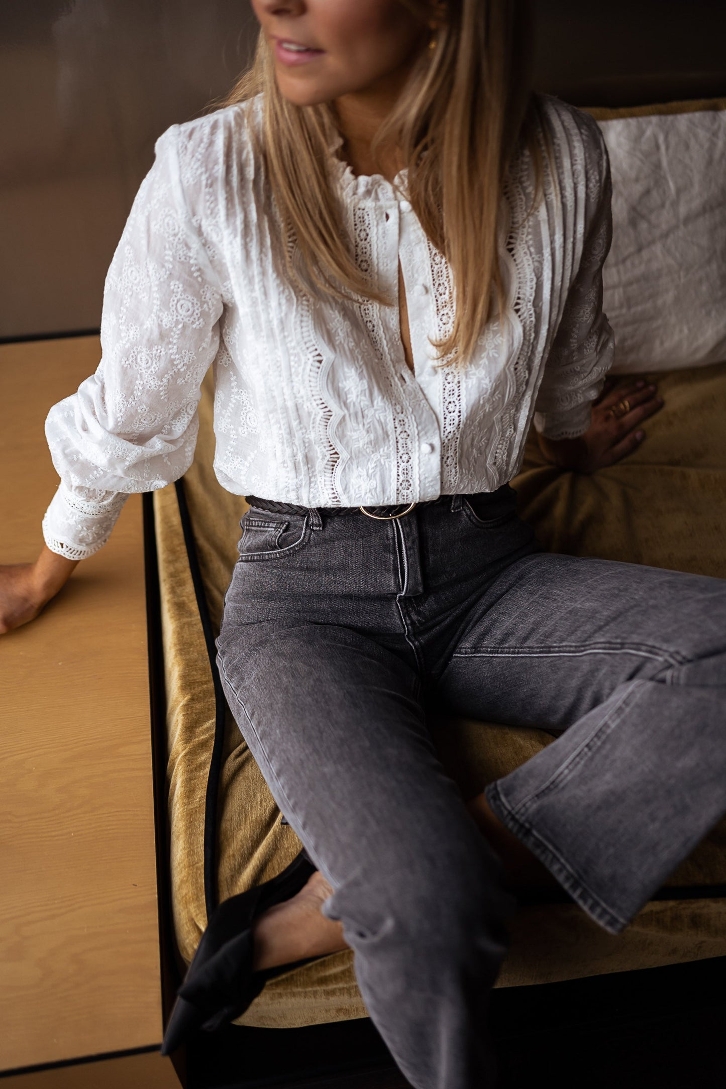 Embroidered Button-Up Shirt with Casual Chic Style