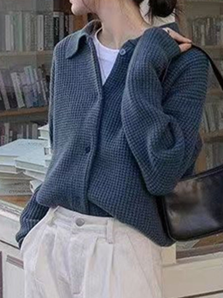 CozyNest™ - Jenna Loose Knit Cardigan Sweater