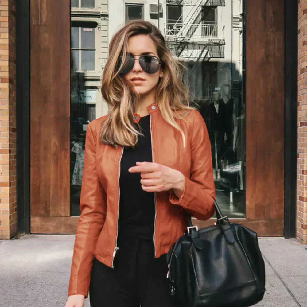 Elegant Italian Leather Biker Jacket