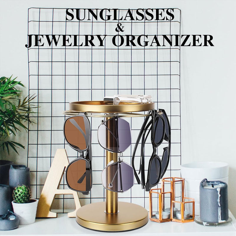360° Rotating Glasses Stand - Eyewear & Jewelry Organizer