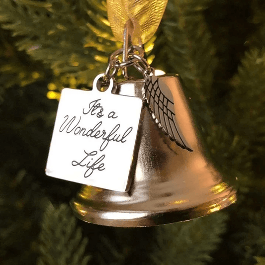 Vintage Antique Angel Winged Christmas Bell Decoration