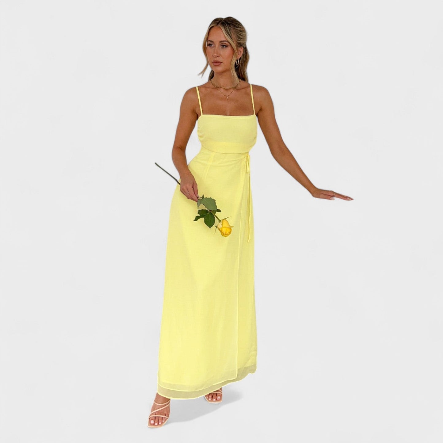 Flóssi - Elegant Yellow Maxi Dress