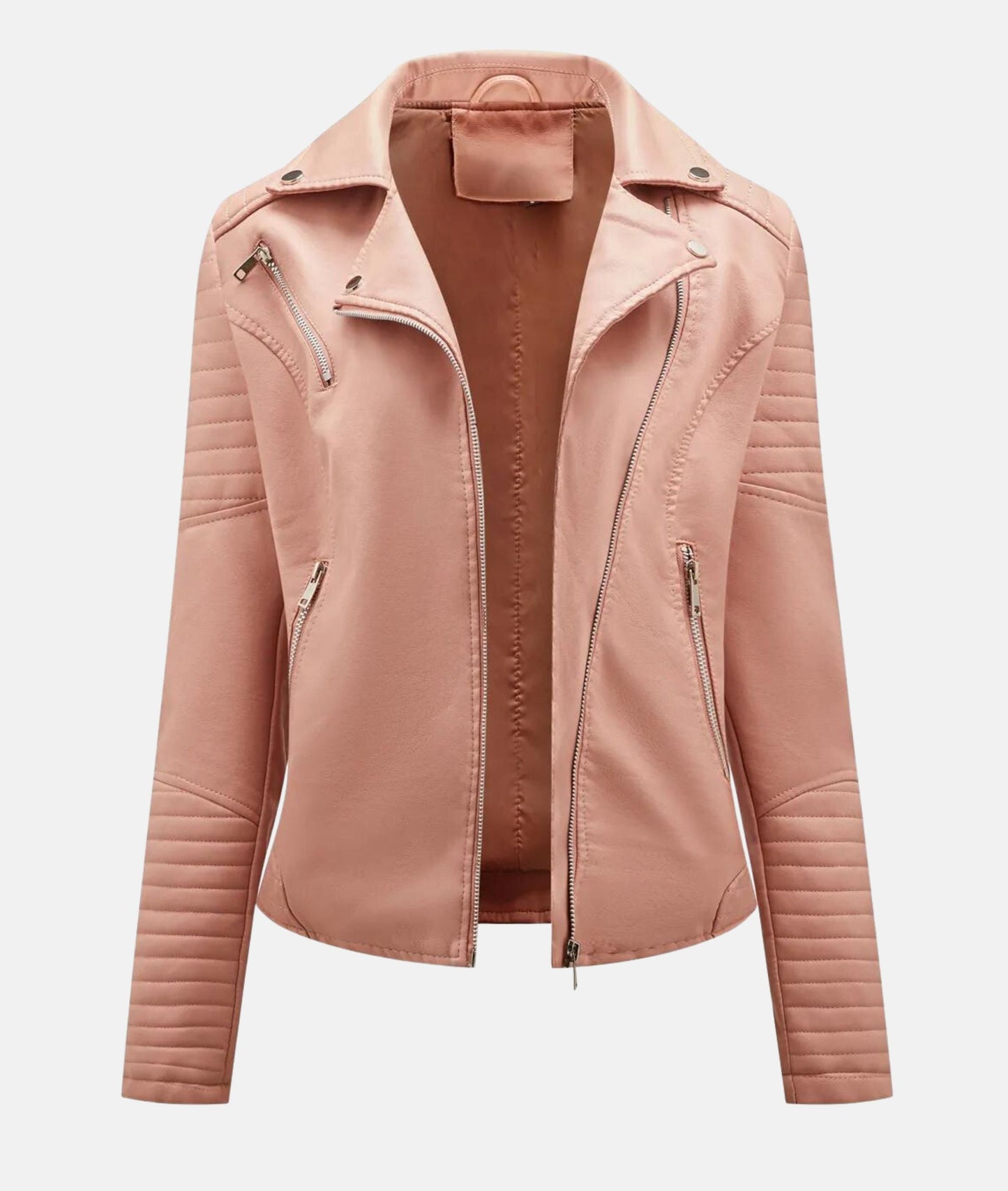 Chic Women's Faux Leather Biker Jacket