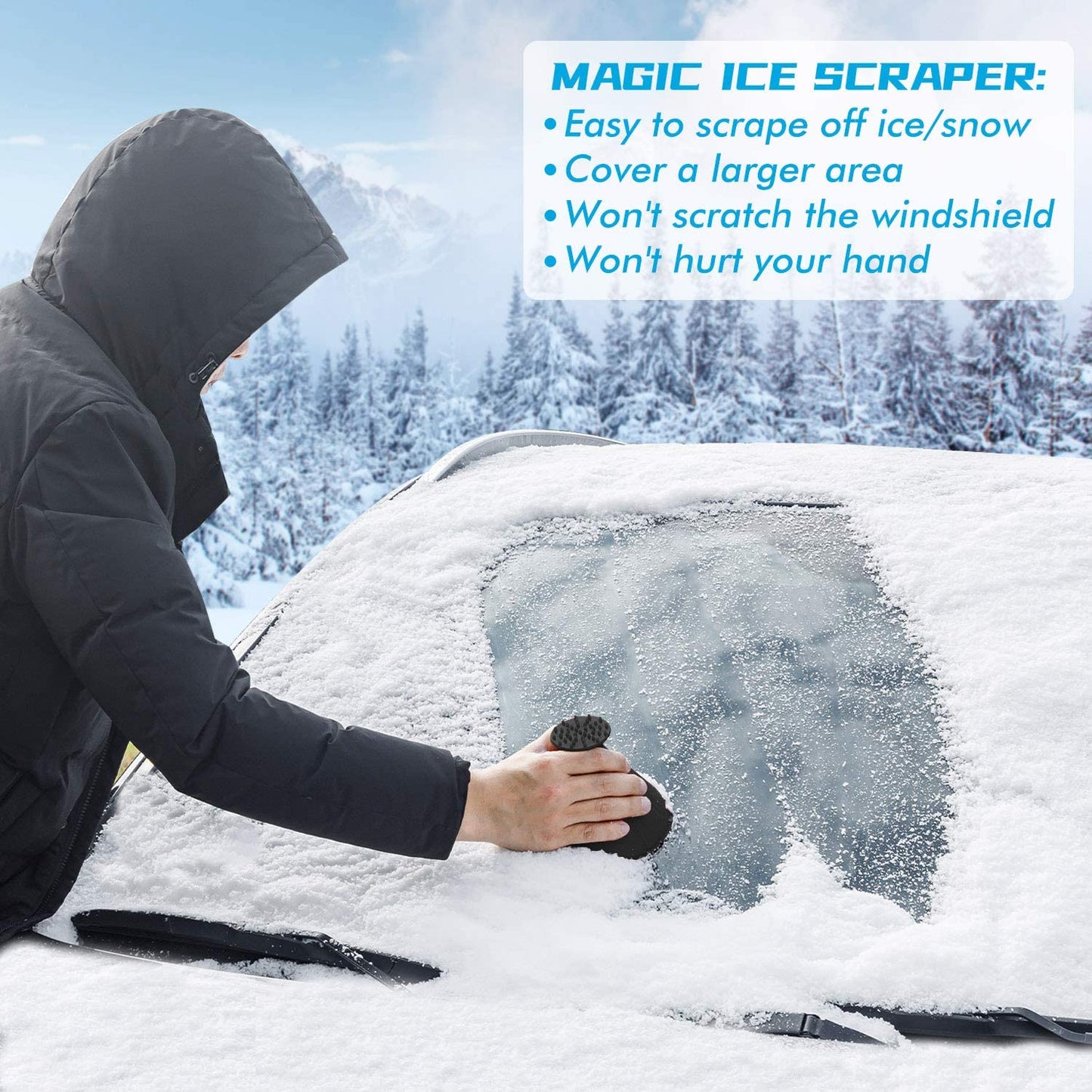 Ergonomic Winter Ice Scraper for Car Windshields
