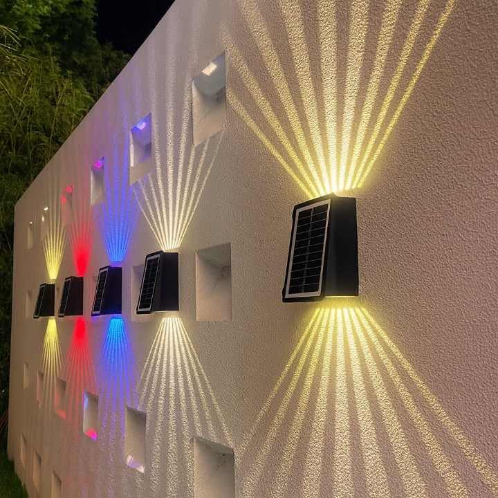LumaGlow™ - Elegant Solar Wall Light with 4-Sided Color Glow