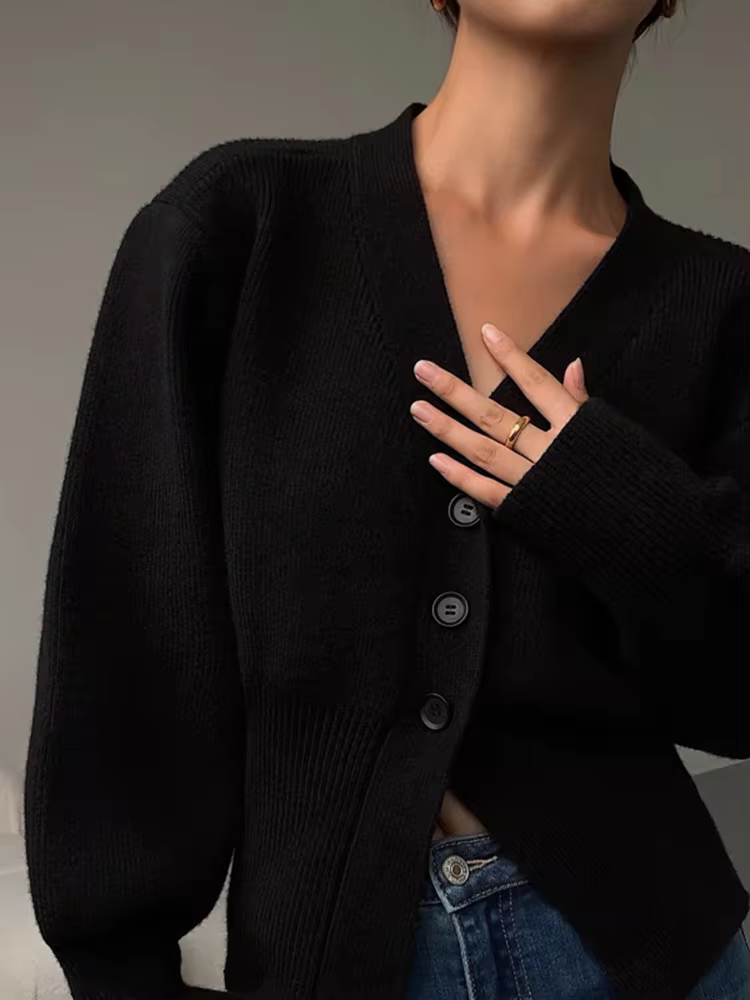 Cozy V-Neck Button-Up Cardigan for Women