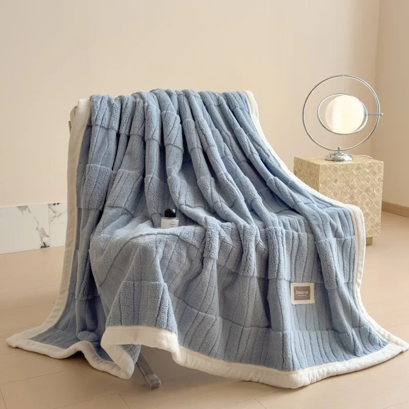 Veluvina™ - Reversible Jacquard Velvet Coral Fleece Blanket