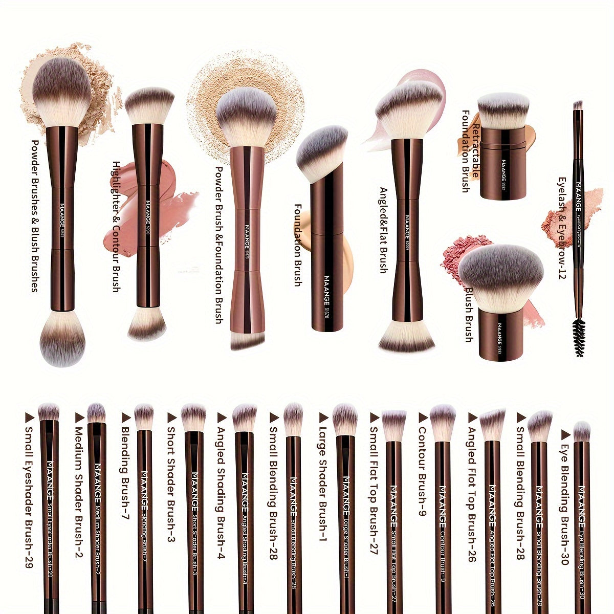 GlowArt™ Kabuki Makeup Brush Set for Flawless Application